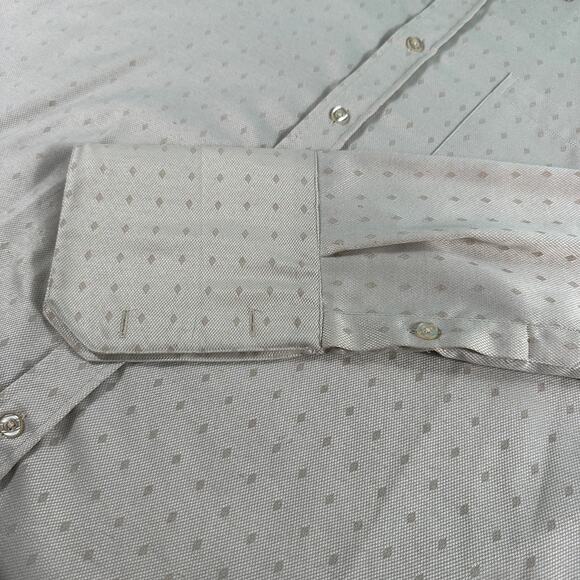 Henri Picard Mens Dress Shirt French Cuffs Mens 17 1/2 34/35 Tan Patterned Shirt - Picture 16 of 16